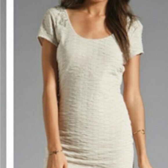 Free People Bringing Sexy Back Dress Low drop back Floral beaded size S Cream. - Picture 13 of 14